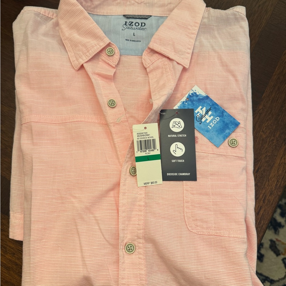 IZOD Men's Pink Button-Down Shirt